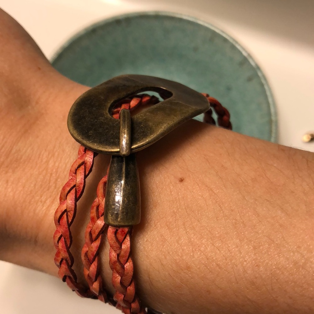 Braided leather bracelet